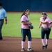 Michigan shortstop Sierra Romero and second baseman Ashley Lane celebrate turning a double play in the game against Northwestern on Friday, May 3. Daniel Brenner I AnnArbor.com